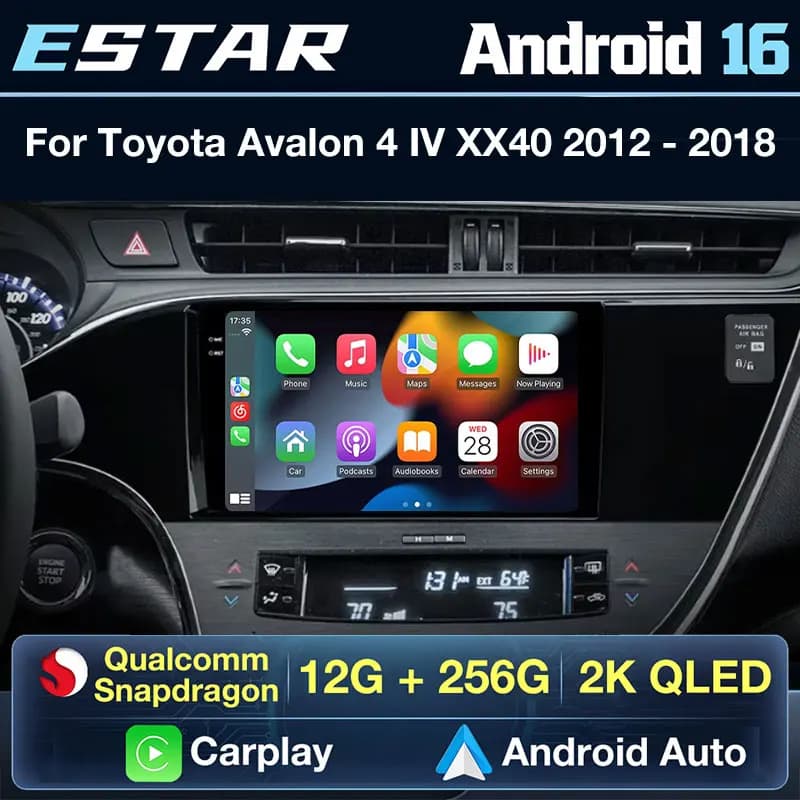 Wireless Carplay Android 16 Per Toyota Avalon 4 IV XX40 2012 - 2018 Autoradio Lettore Video BT GPS Multimedia QLED 4G LTE DSP RDS