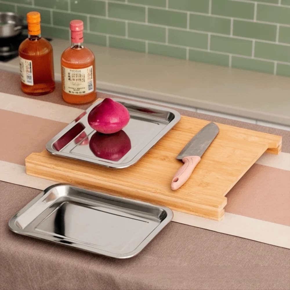 Reinforced wood cutting with Drawers, Anti-slip, for Bread, in Natural and Ecological Material
