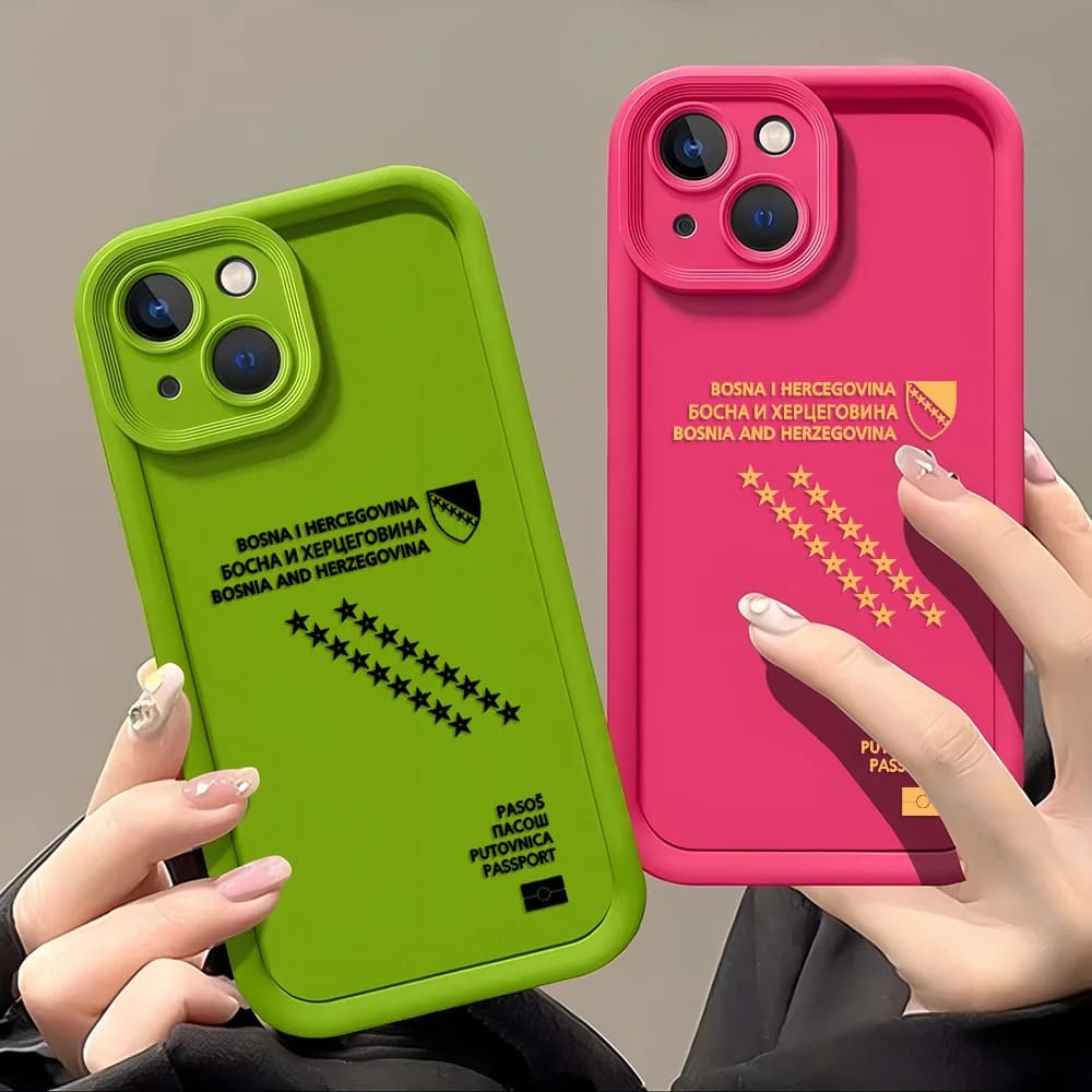 Custodia per passaporto Bosnia ed Erzegovina per iPhone 17 16e 16 15 14 13 12 11 Air Pro Max Mini XR XS X 7 8 Plus Cover morbida in TPU