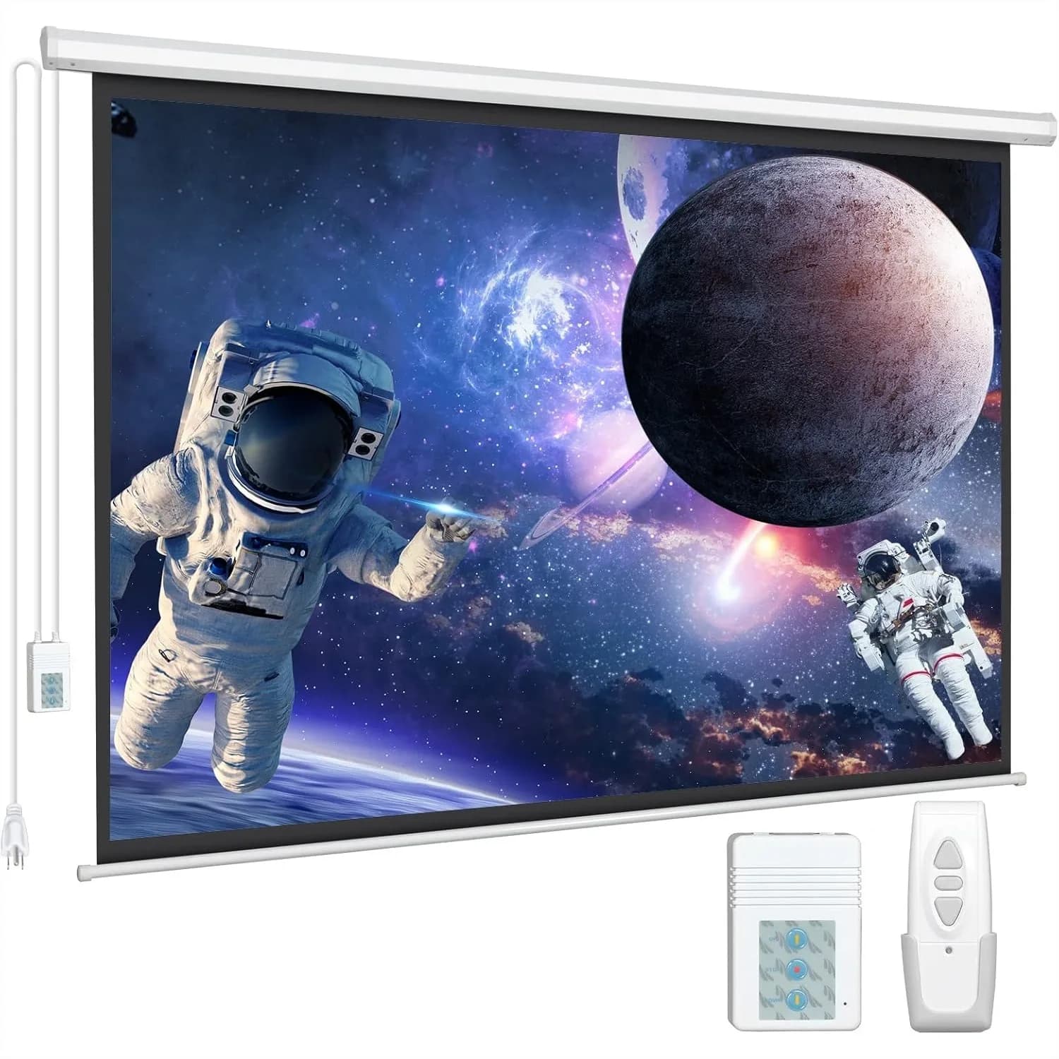 Schermo per proiettore motorizzato da 100 pollici 16:9 4K 3D HD elettrico a scomparsa con telecomando wireless