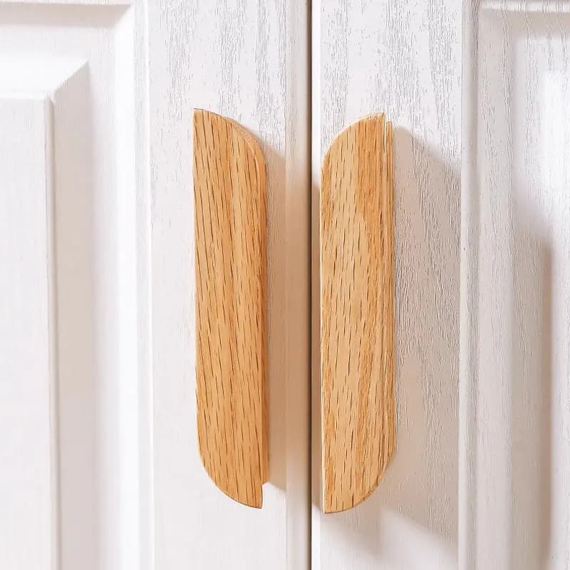 Maniglie in legno massello per armadi e cassetti Manopole creative per porte dell'armadio da cucina in rovere e noce Maniglie per guardaroba Ferramenta per mobili