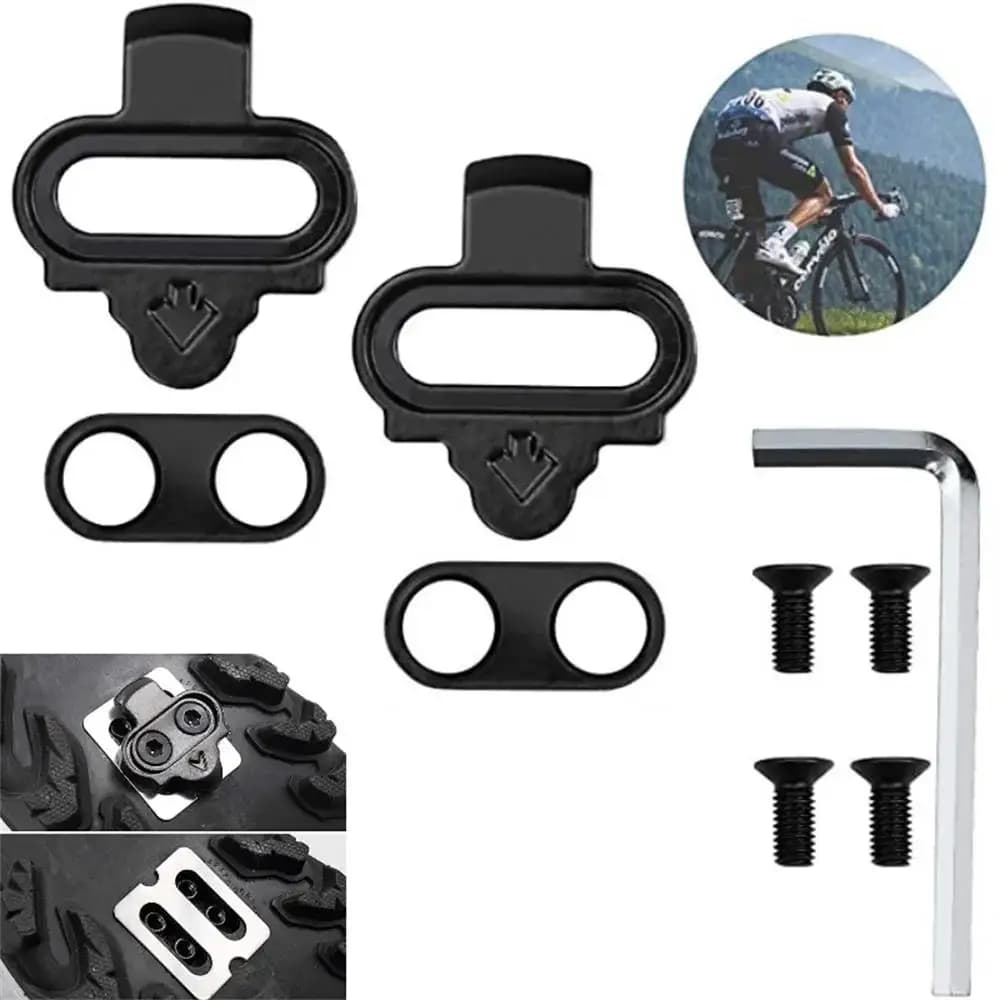Set di 9 Tacchette per Scarpe da Mountain Bike, Clip Multi-Rilascio per Pedali, Accessori per Bicicletta