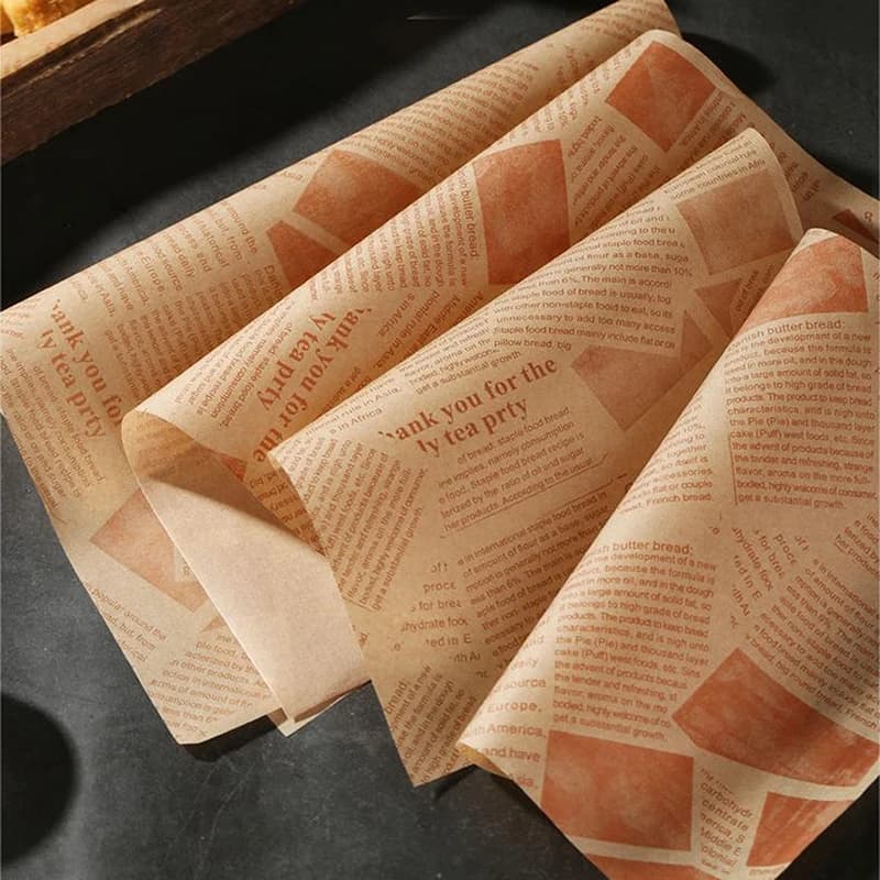 C 50/100pcs Oil-Proof Paper For Wrapping Sandwich Packaging Burger Bread Fried Food Fryer Air Baking Paper Plate Mat Accessories