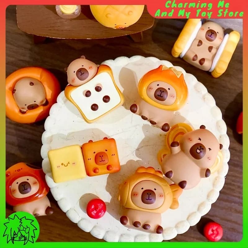 Tuntun Zai Bakery Cute Beans Series 2 Capibara Bella scatola cieca alla moda Figura giocattolo e capibara Carino mini decorazione desktop Regali