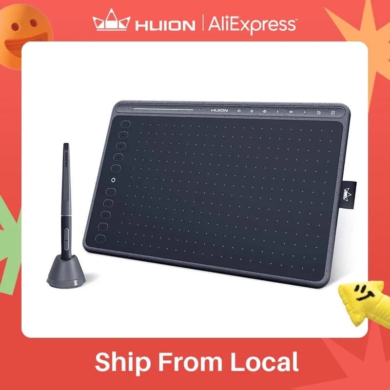 HUION HS611 Tavoletta grafica da disegno Tavolette per pittura digitale con penna stilo a 8192 livelli Porta USB tipo C per PC Telefono Android Mac