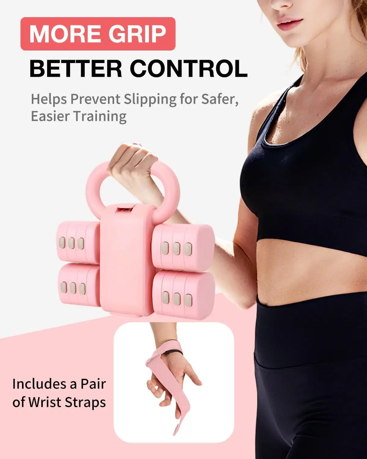 Set di manubri e kettlebell regolabili 2-in-1 da 2 kg a 5 kg per allenamento di forza a casa