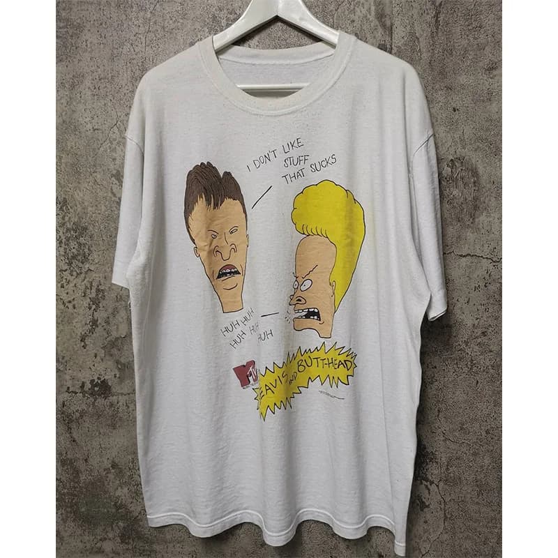 Beavis and Butt - Head Beavis and Butthead Anime Tendenza periferica Strade di T-shirt a maniche corte in cotone da uomo e da donna