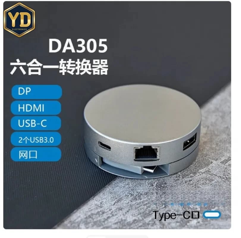 YD V. For DELL DA310 Type-c Docking Station Portable 7-in-1 converter USB-C to HDMI