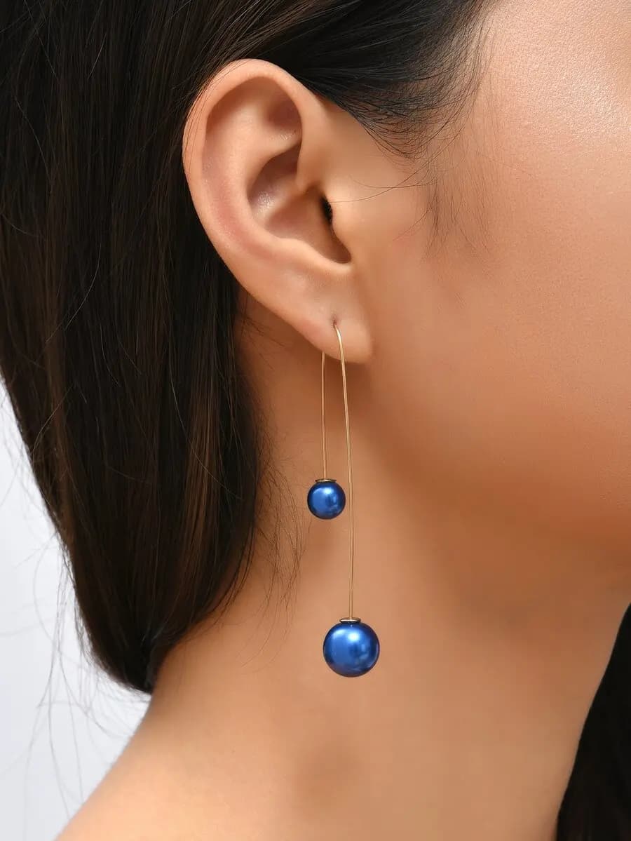 Faux Pearl Dangle Earrings Elegant Minimalist Design Lightweight Hypoallergenic Jewelry