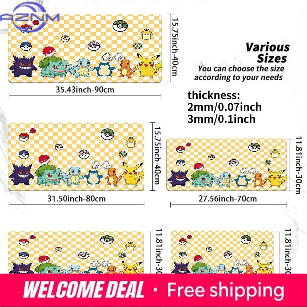 Tappetino da gioco Pokemon Yellow Checkerboard Starter Set TCG, tappetino lavabile antiscivolo