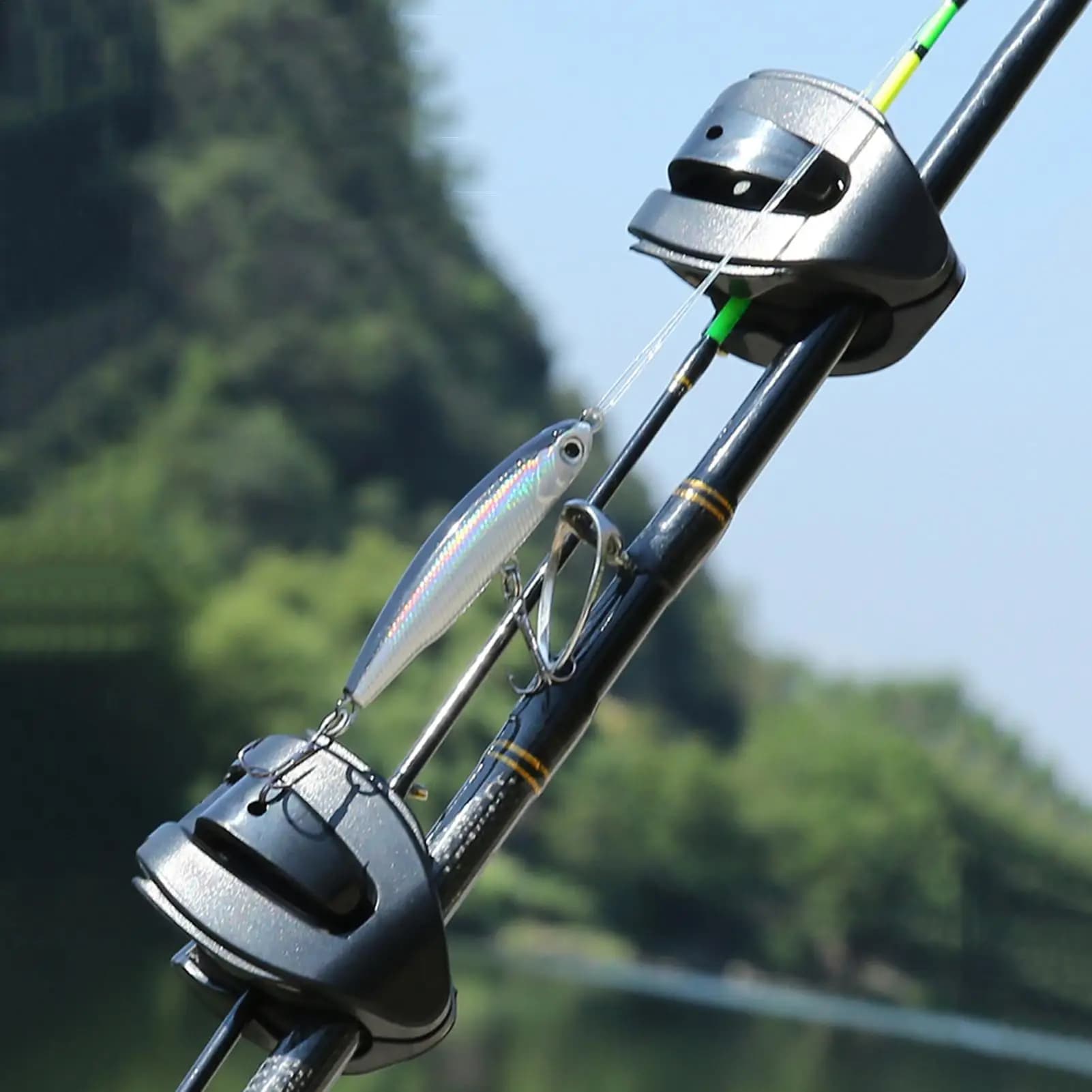 Set of 2 Clips for Anti-slip Cane, Anti-Group Cane Support, Thread Clips for Fishing Accessories