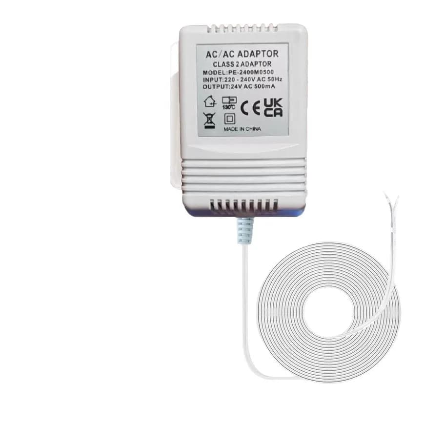 Adattatore Trasformatore 24V AC 500mA per Campanello Video Ring Gen 1, Gen 2, Gen 4 Pro e Tutti i Modelli di Campanelli Cablati 24V AC