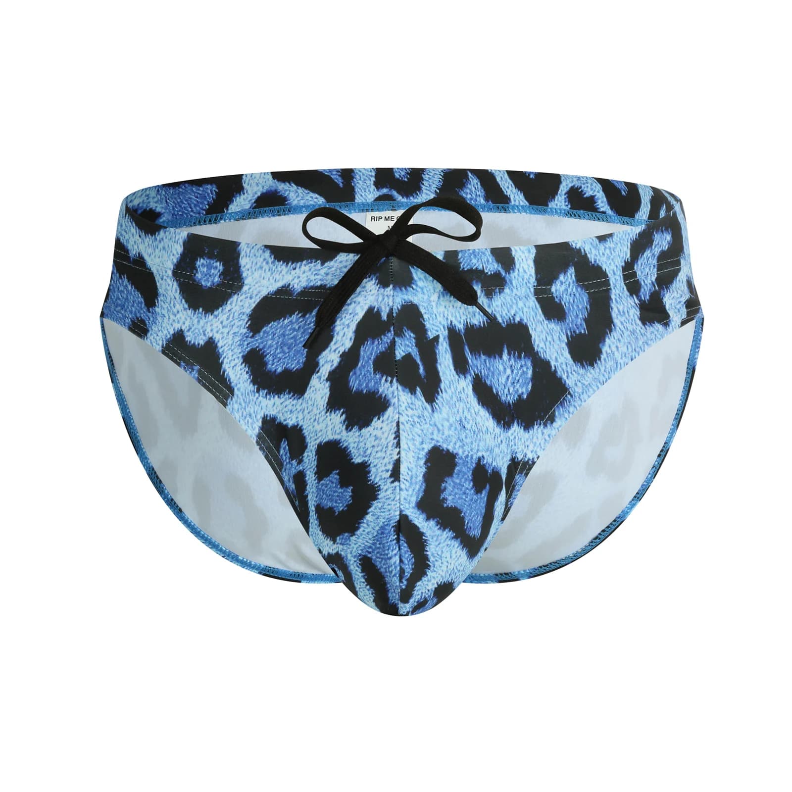 Costume da bagno da uomo leopardato con lacci, slip da nuoto elasticizzati a vita bassa con pochette a sbalzo, sexy, pantaloncini da bagno uomo