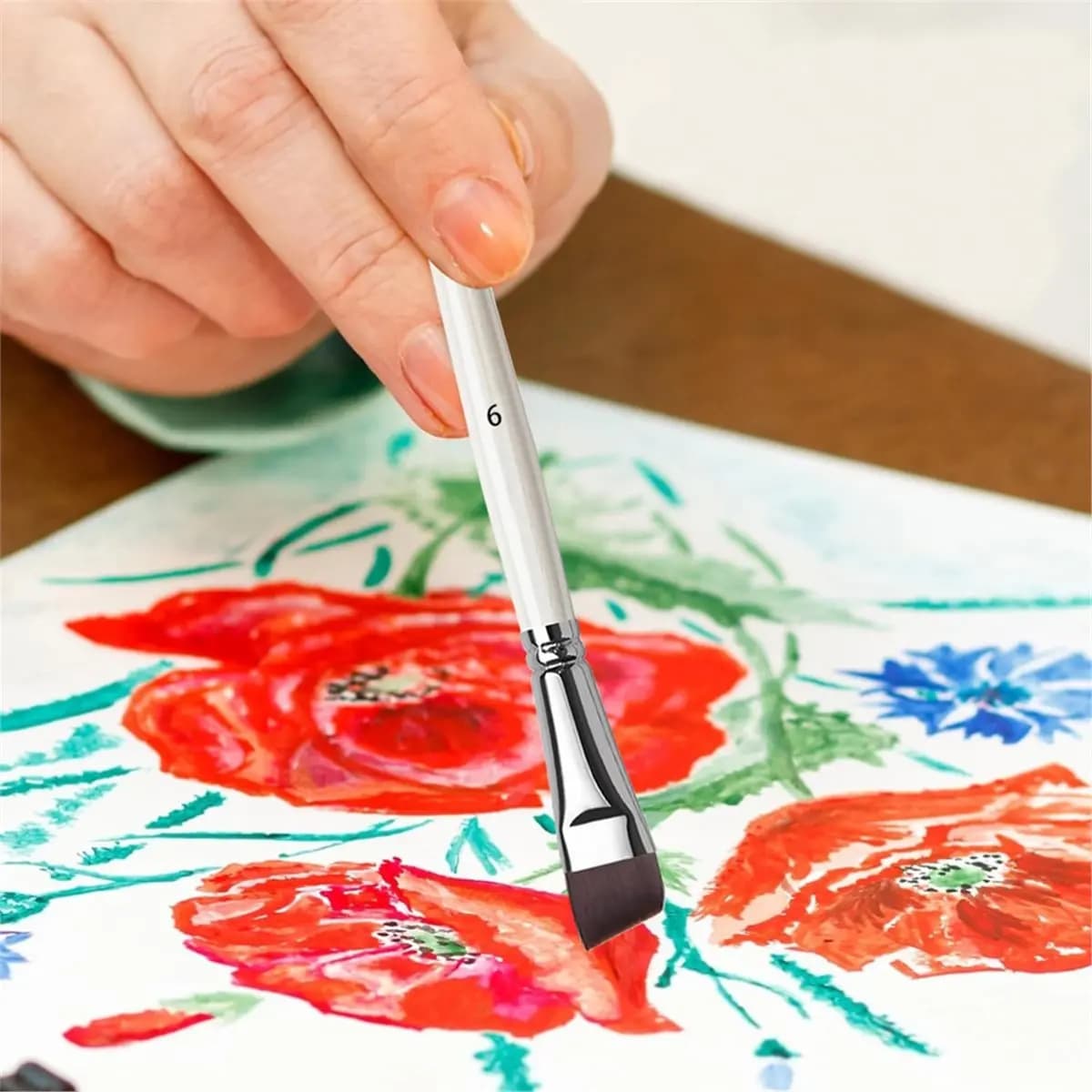 A45I Set di 10 Pennelli per Trucco, Set di Pennelli per Pittura Acrilica per Viso, Corpo e Scarpe