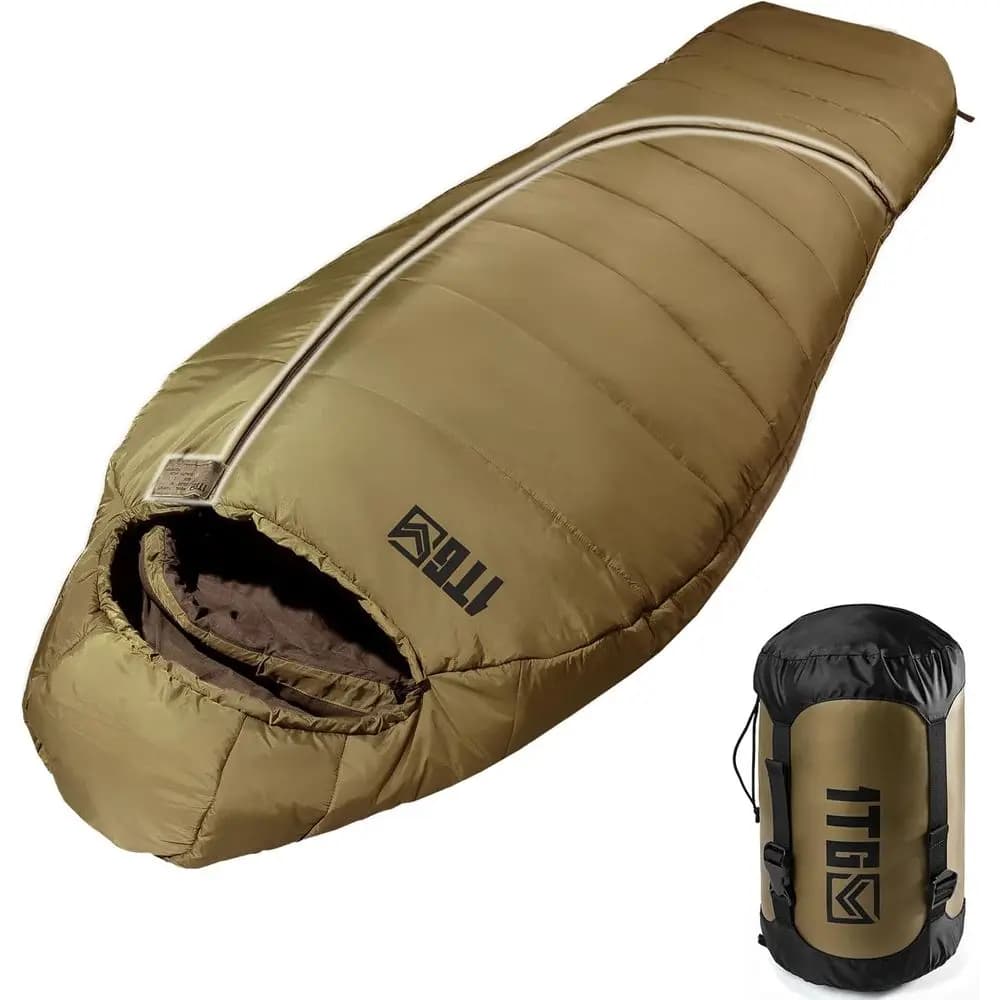 Sacco a pelo leggero per backpacking invernale 3-4 stagioni, 25-36 ℉ Cappuccio regolabile e lavabile