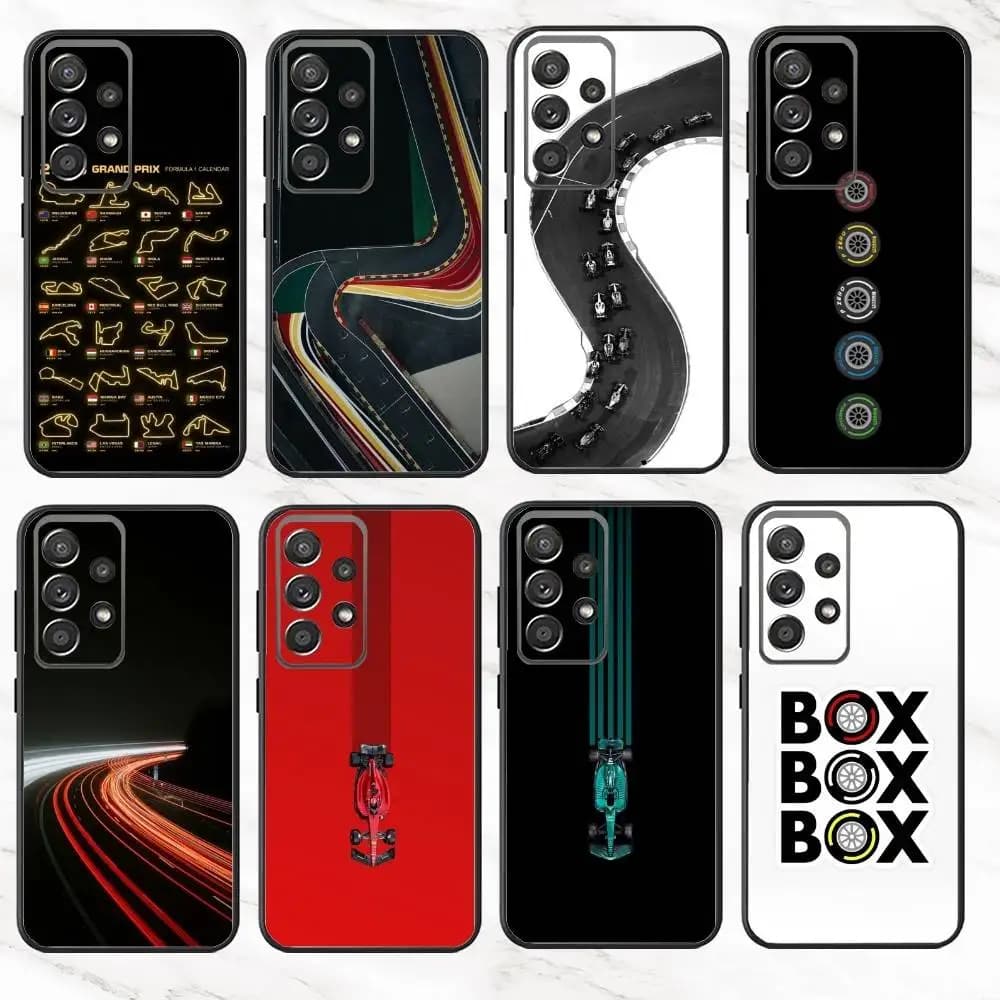 Custodia per telefono M-Minimalist F-F1 Circuit per Samsung S25,S24,S21,S22,S23,S30,Ultra,S20,Plus,Fe,Note,10.9,5G Cover nera