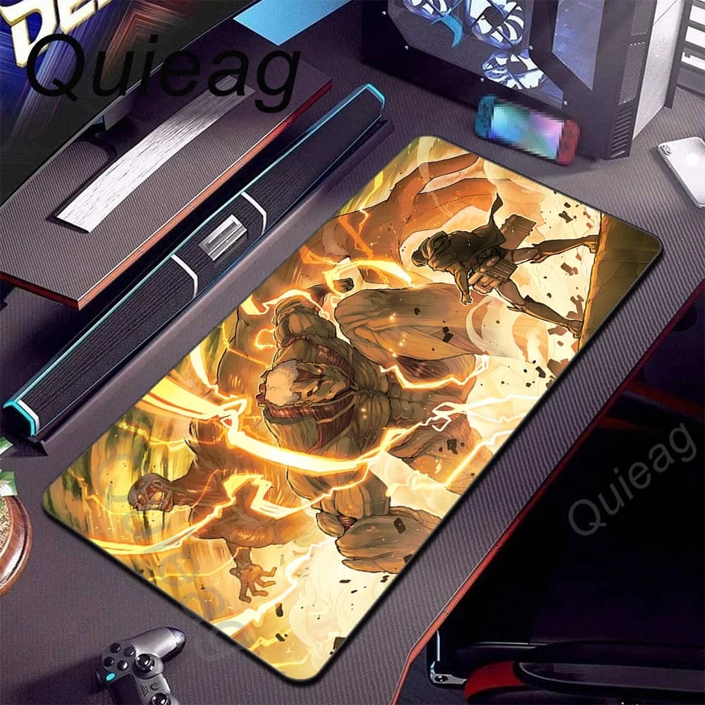 Pc Gaming Accessories Non-slip Rubber Mouse Pad Cool Attack on Titan Mouse Pad Keyboard Desk Mat Anime Large Carpet Mausepad