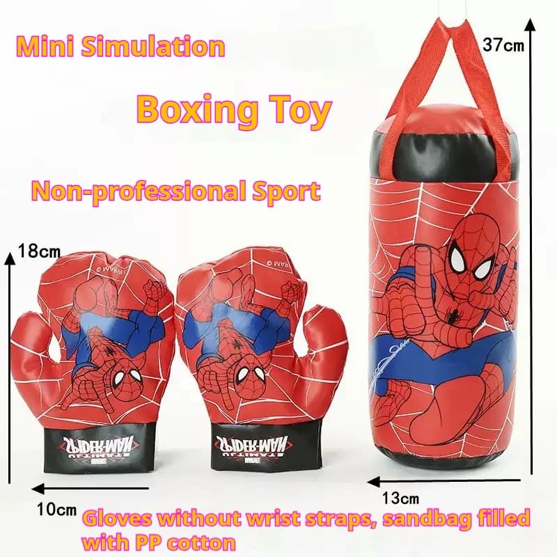 in stock !Spider Man Mini Boxing Set Glove Bag Anime Cartoon Cute Sports Toy Physical Training Boy Girl Birthday X-Mas Gift