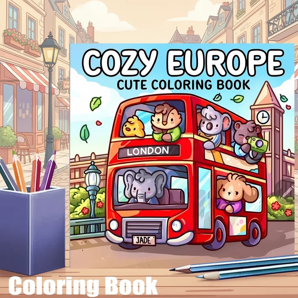 Adult Cozy Europe Coloring Book Christmas Thanksgiving Drawing Supplies Art Therapy Stress Relief Gift Idea