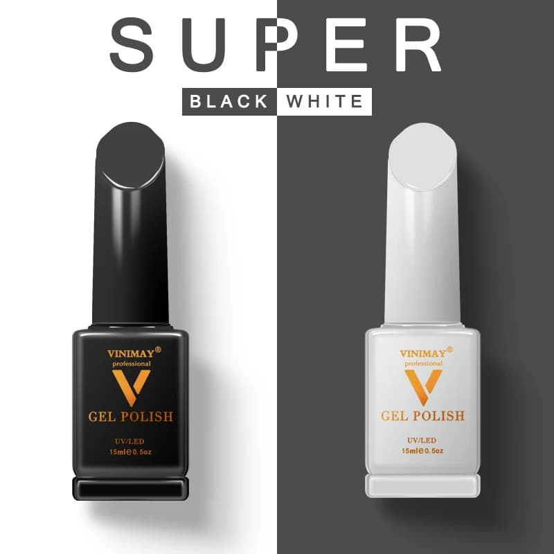 VINIMAY smalto per unghie Gel nero bianco rosso ad alta purezza smalto Gel UV Glitter per unghie Soak Off Gel Gelpolish Nail Art Lacque Primer