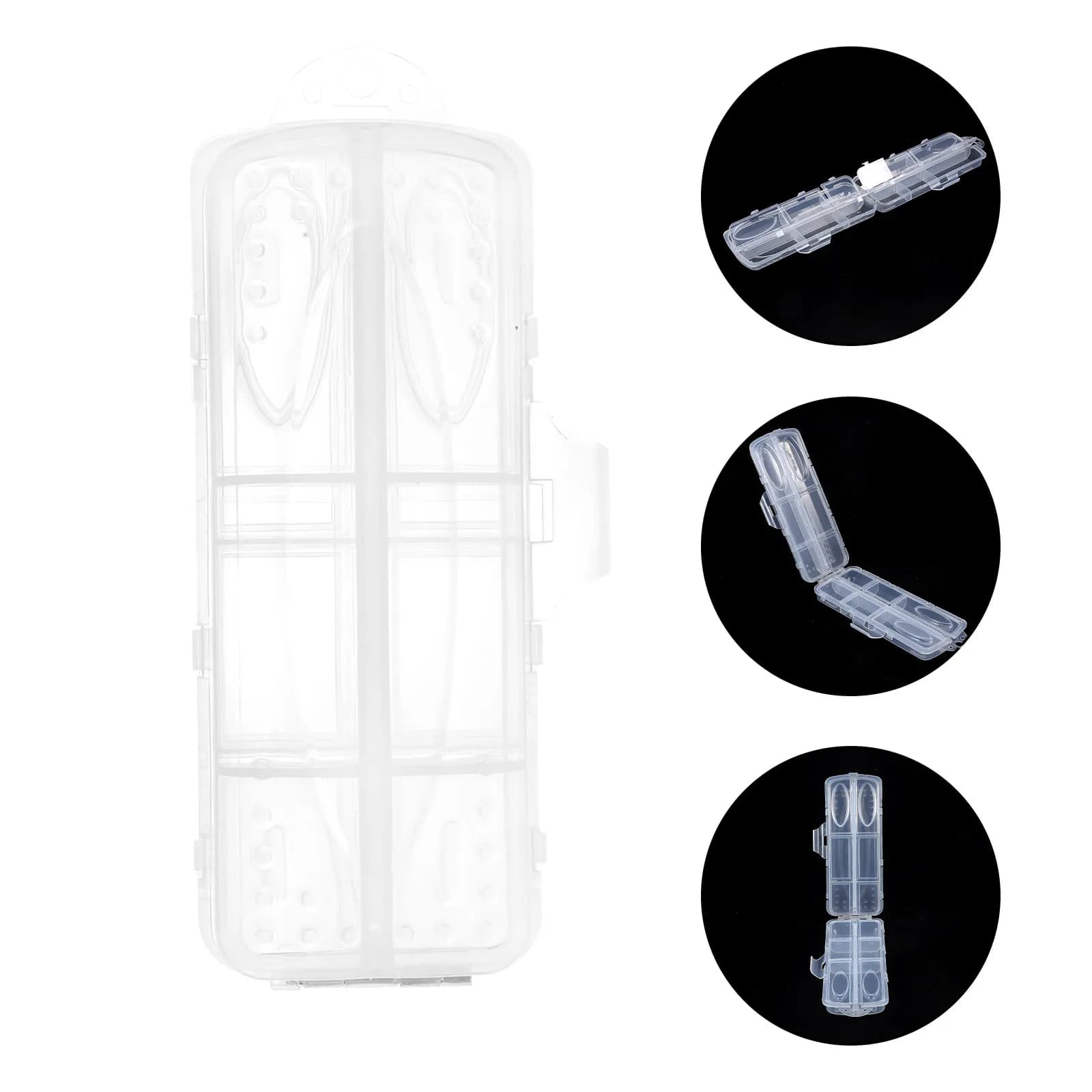 2 Scatole Porta Attrezzatura da Pesca, Robuste in Plastica Spessa, Organizer Portatile Impermeabile per Esche, Ami e Ganci, Custodia Compatta per Attrezzatura da Pesca