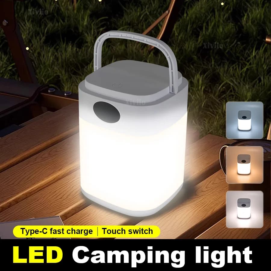 Luce notturna con timer Dimmerabile USB ricaricabile Luci da campeggio Lampada da tenda portatile con gancio Lampada da comodino 3 modalità di controllo remoto