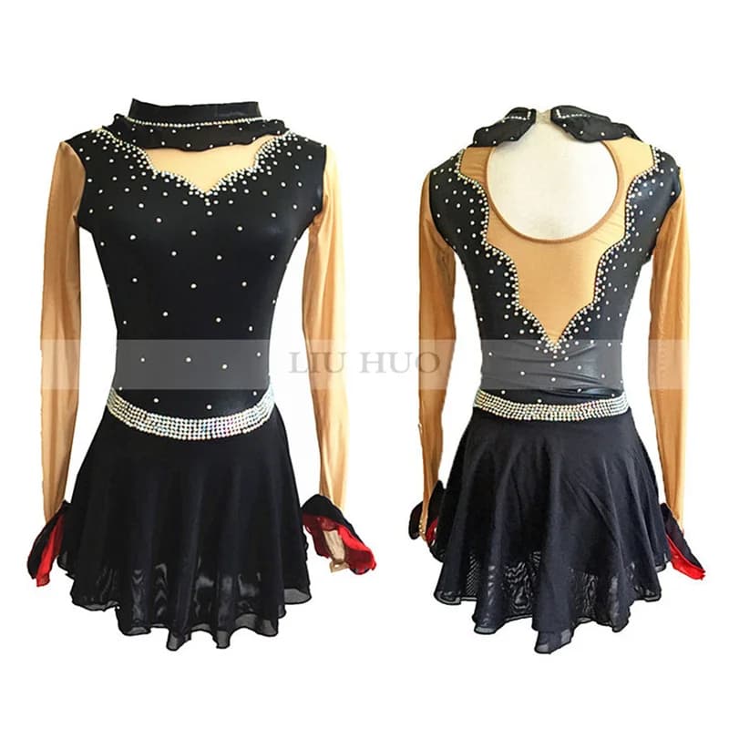 LIUHUO Donna Personalizzazione professionale Ragazza Adulto Bambino Prestazioni Concorso di balletto Body Pattinaggio di figura sul ghiaccio Costume