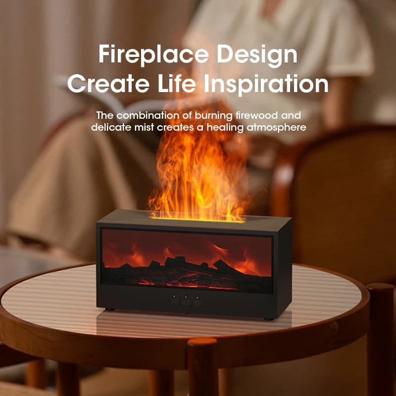Umidificatore Aromatico con Luce LED Telecomando Simulazione Camino Diffusore di Oli Essenziali Umidificatore d'Aria
