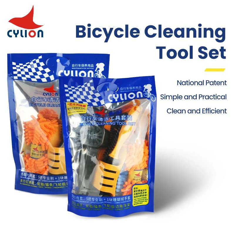 CYLION Chain Cleaner Kit per la pulizia della bicicletta spazzole per bici Scrubber Wash Tool pulizia della bici portatile accessori per esterni