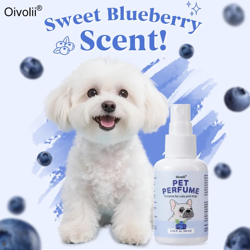 Spray Deodorante per Animali Domestici, Profumo Naturale a Lunga Durata per Cani e Gatti, Fragranza Fresca al Mirtillo, Formato da Viaggio Portatile