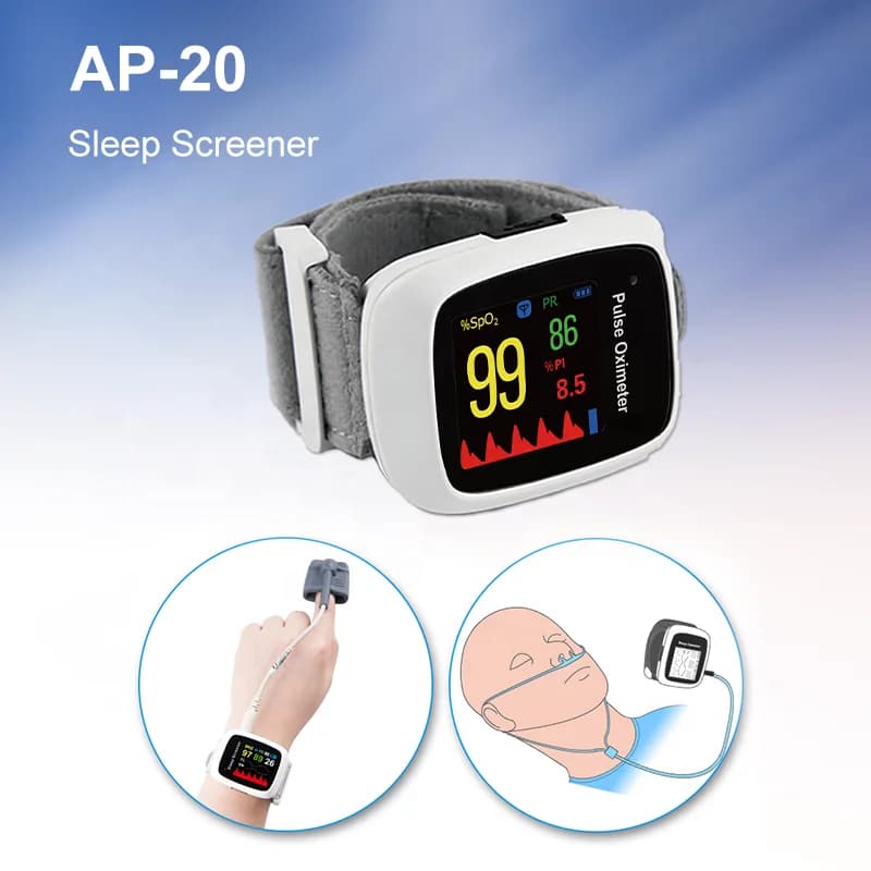 Homecare Sleep Screener Wireless BT USB Sleep Syndrome Diagnosis Portable Oxygen Meter Pulse Oxygen Point