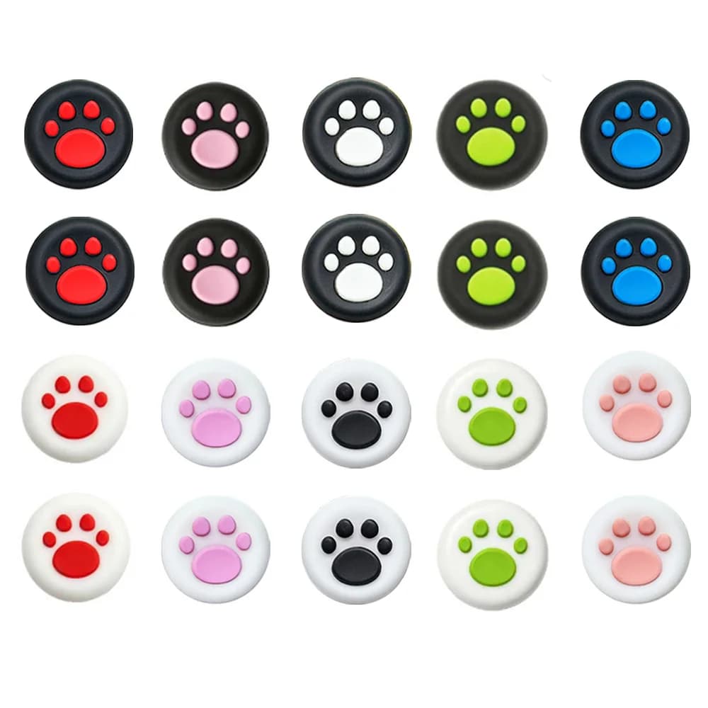 16 PCS Cat Paw Silicone Thumb Stick Grips Caps for PS5/PS4 Controller Anti-Slip Thumbsticks Cover for Xbox Series Joystick Cap