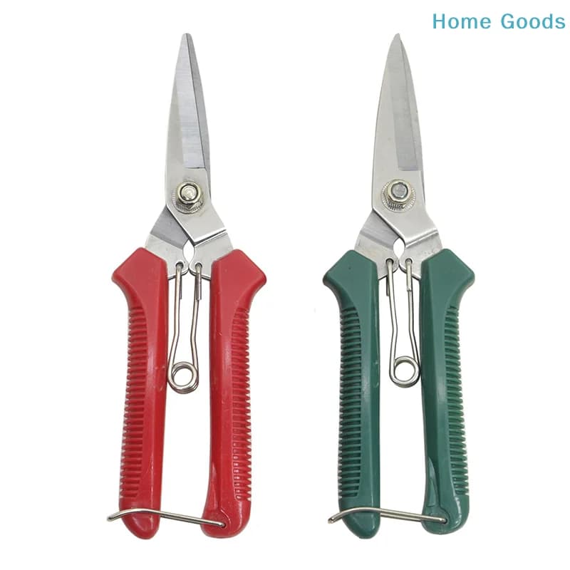 Stainless Steel Garden Scissors with Bonsai Anti-slip Handle and Domestic Use, 190mm, Straight Head, Potting Shears