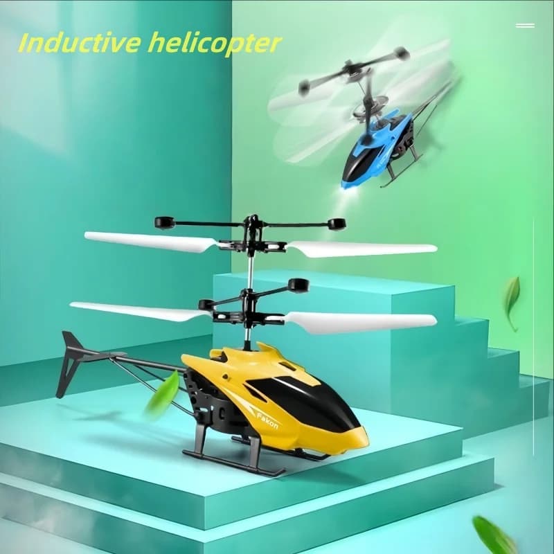 Elicottero RC a Induzione Bidirezionale Ricaricabile, Modello di Velivolo Elettrico Luminoso Anti-Caduta per Volo Stazionario Indoor