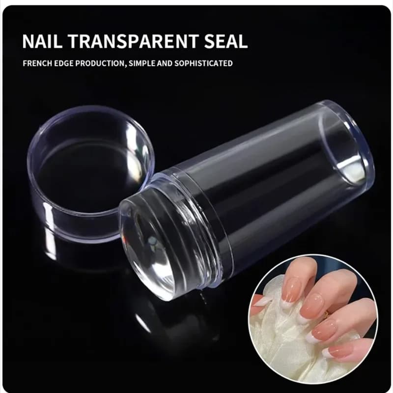 2 set di testa di tenuta trasparente in silicone grande raschietto strumento di trasferimento del colore delle unghie stampi per modelli per nail art stamper per nail art trasparente