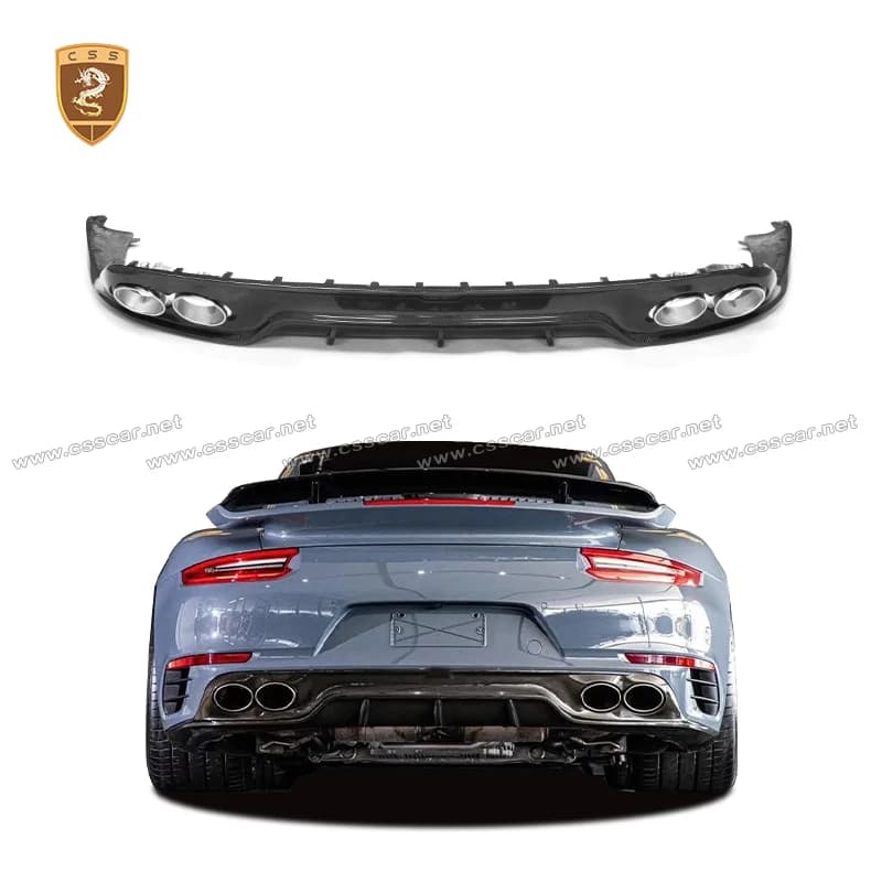 AK Style Auto Rear bumper Lip For Porsche 991.2 Turbo Carbon Fiber Diffuser Rear Spoiler Splitter Guard Body Kit