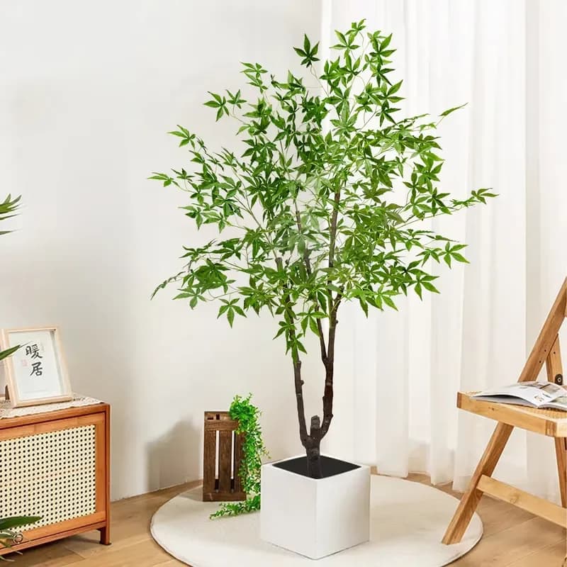 Large Artificial Plants for Indoor Artificial Trees for Outdoor Simulation Plants With Pot Red Faked Tree Bonsai Decoration
