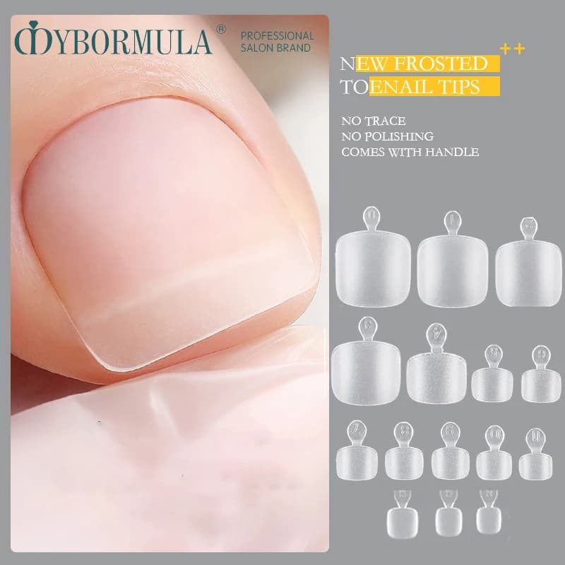 150 pezzi di unghie finte smerigliate quadrate corte finte gel morbido copertura completa punta dell'unghia del piede pre-forma opaca stampa sull'estensione delle unghie del piede finto
