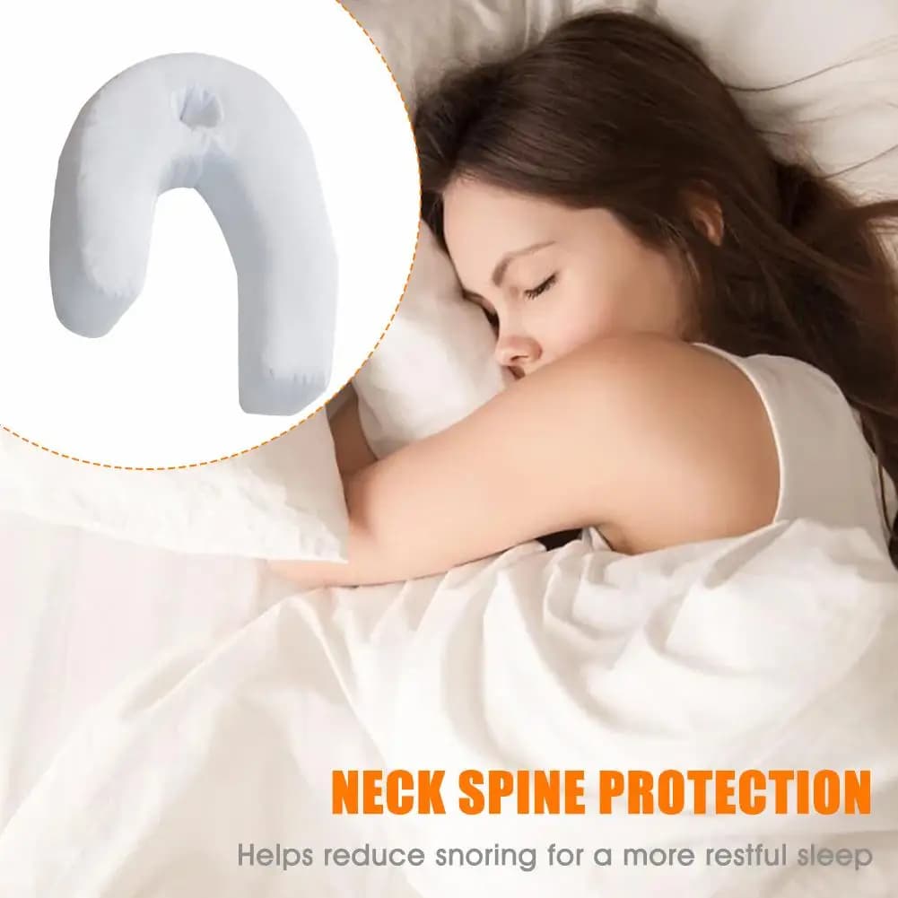 Cuscino da viaggio portatile a forma di U Cuscino ausiliario per dormire laterale Comodo cuscino di protezione per la vita Cuscini per dormire in memory foam