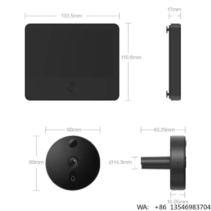Mijia Cat Eye 1S Telecamera per Porta con Schermo IPS, Visione Notturna a Infrarossi, Riconoscimento Facciale AI, Videocitofono Intelligente Antifurto