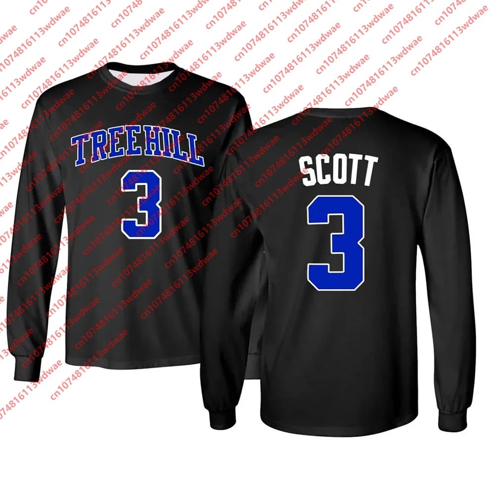 2026 Tree Hill Scott 3 Long Sleeve T Shirt One Tree Hill TV Show Casual Basketball Retro Streetwear Sports Kid Long Sleeve Top