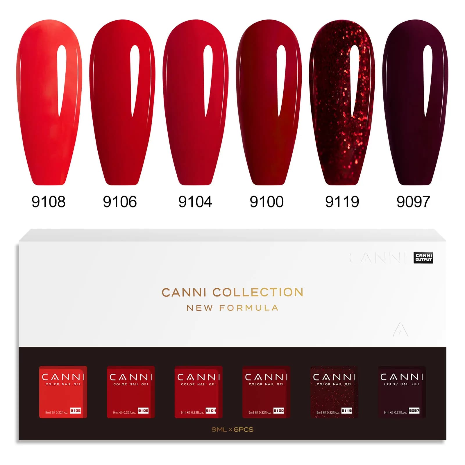 6 pz * 9 ml CANNI HEMA LIBERO Smalto Gel Per Unghie Set Splendido Colore Semi Permanente Pigmentato Pittura Gel Soak off UV LED Unghie Kit