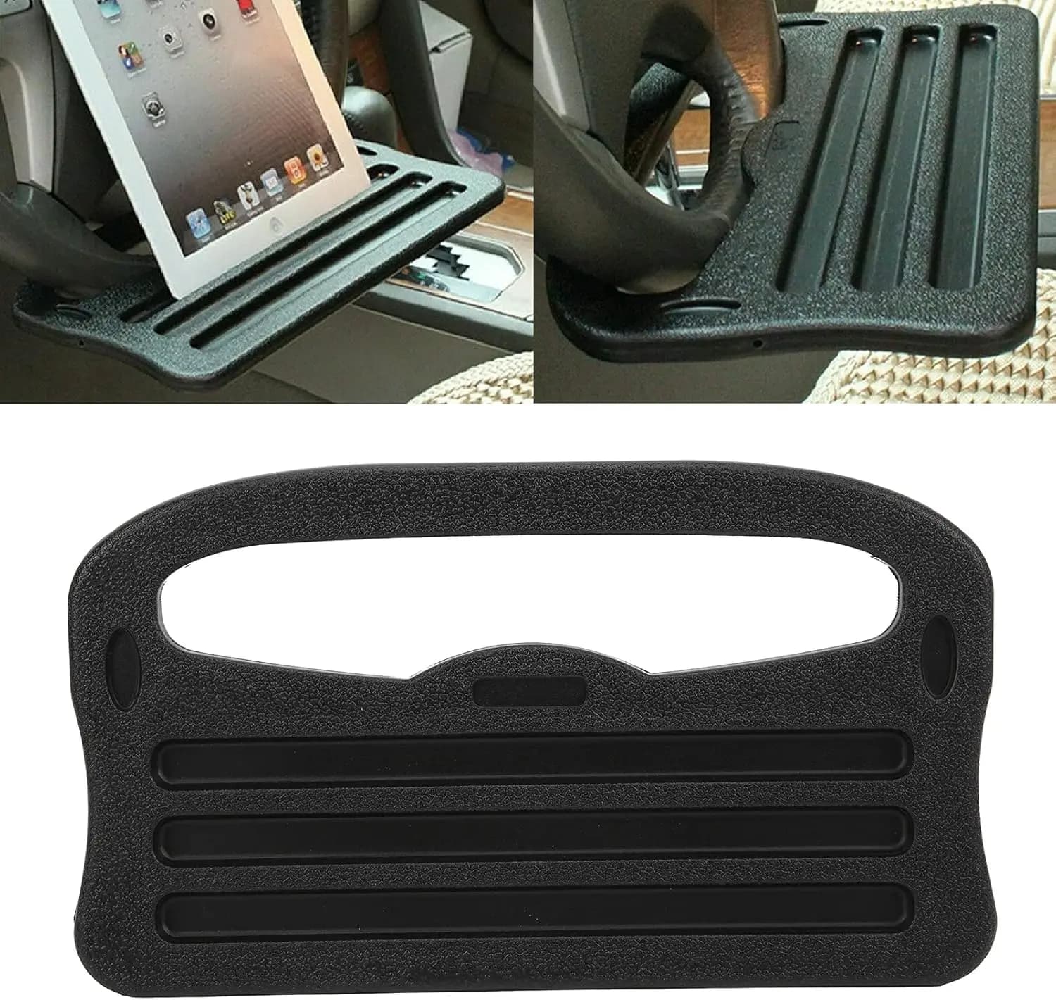 Tray 2 in 1 for car steering wheel, car interior organizer, laptop accessories, tablet, iPad, notebook, travel table for car
