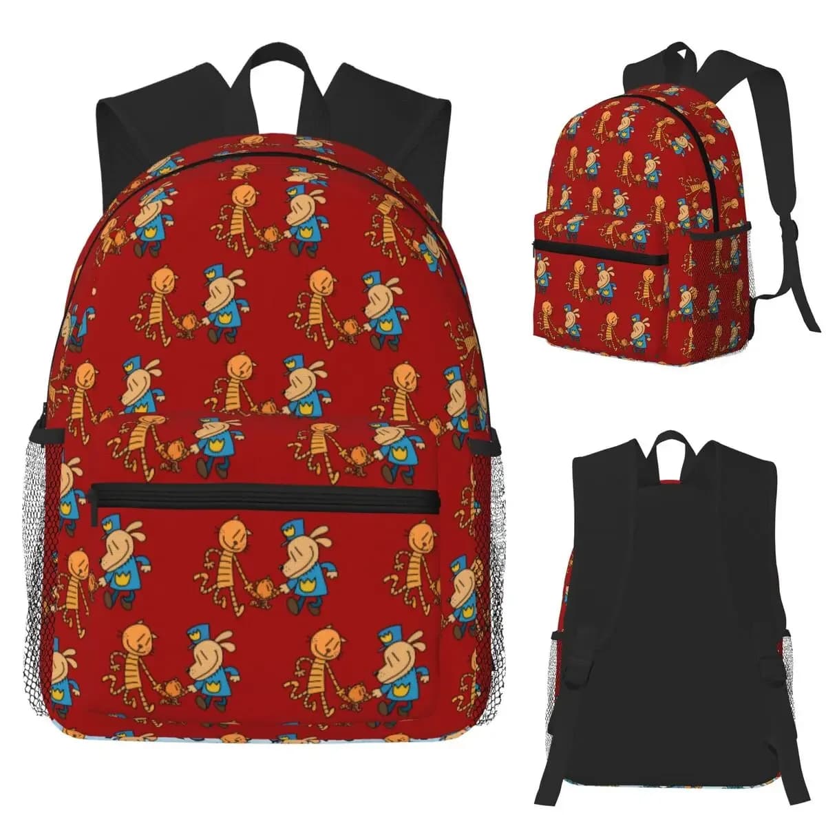 Zaino per studenti Dog Man Lil Petey And Big Petey Fan Art, borsa da scuola, zaino da viaggio per escursioni, per uomo e donna, borsa a tracolla