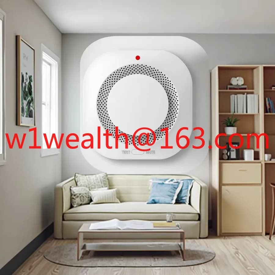 Best Seller Tuya Smart Wireless Wifi Detector with App Alert Smoke Alarm, Light Emitting Diode Flash with Red and Sound