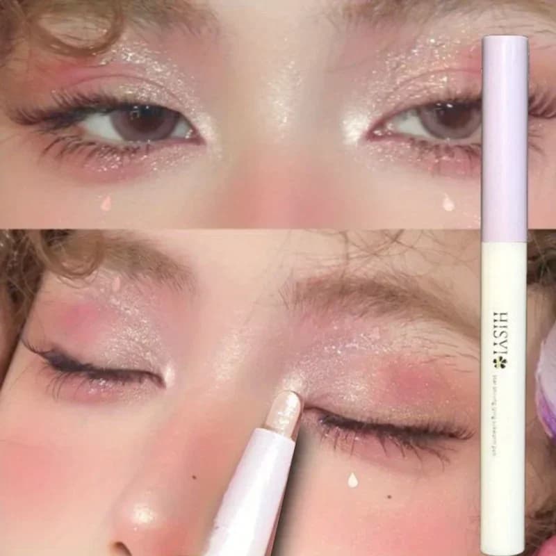 Polished Glittered Evidence Pen Monochrome Durable Perlescent White Ribbon Diamond Illumina Laying Silk Kiss Stick