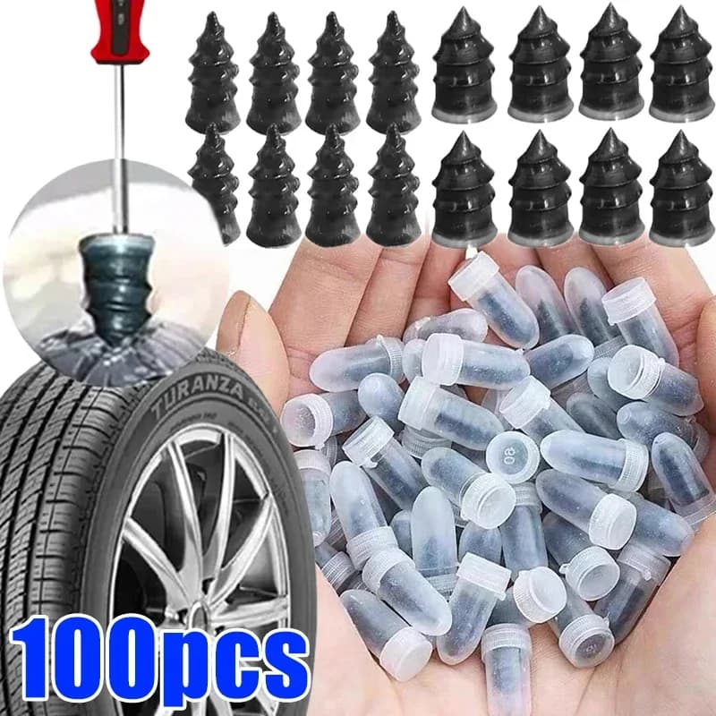 New Universal Vacuum Tyre Repair Set For Car Motorcycle Scooter Rubber Tubeless Tire Repair Kit Glue Free Repair Tire Nails