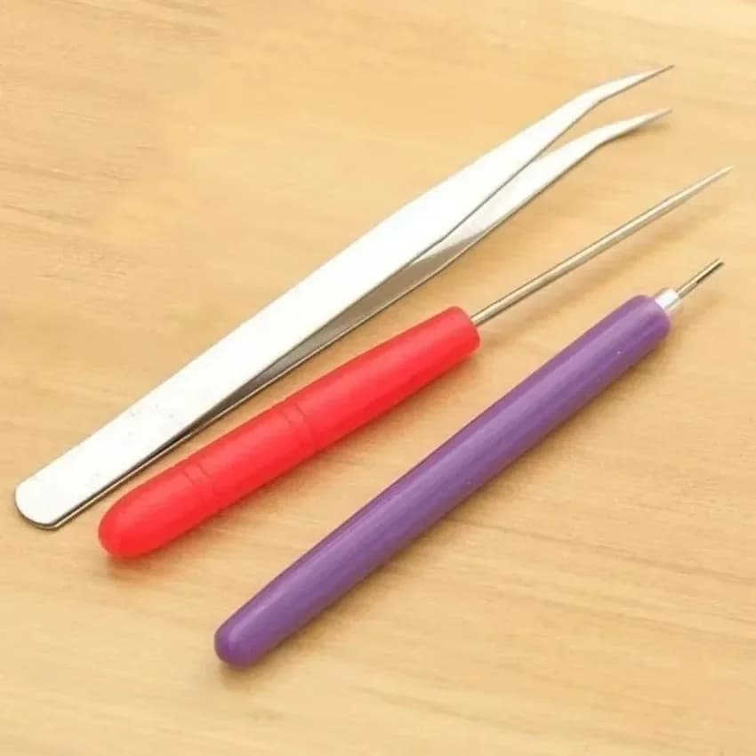 Set di 3 Pinzette e Aghi per Quilling, Strumenti Fai-da-Te per Decorazioni in Carta, Ideali per Aula, Negozio, Matrimoni e Feste