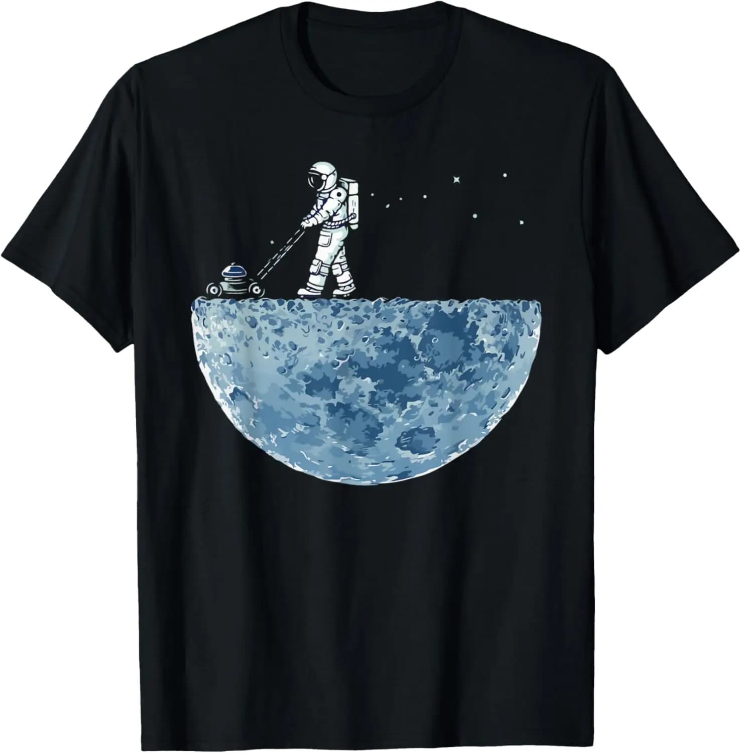 Astronauta Mowing The Moon Lawn T-shirt Divertenti magliette grafiche stampate personalizzate T-shirt a maniche corte Camiseta Hombre