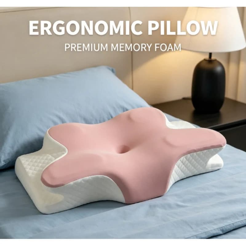 Cuscino Rinfrescante Estivo per Alleviare il Dolore al Collo, in Memory Foam, Ergonomico, Supporto Cervicale per Chi Dorme su un Fianco, sulla Schiena o sullo Stomaco